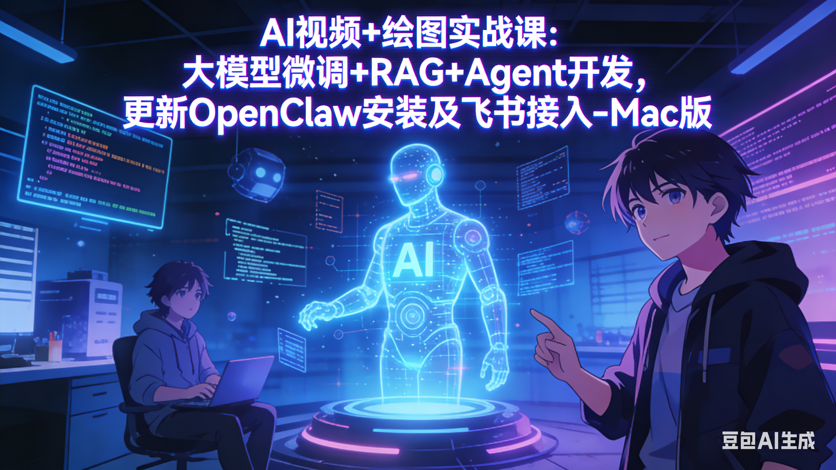 AI视频+绘图实战课：大模型微调+RAG+Agent开发，更新OpenClaw安装及飞书接入-Mac版-卡奇诺-网赚一站式