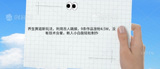 AI养生赛道新玩法,10条作品涨粉5.2W,操作简单,新人小白能轻松制作-卡奇诺-网赚一站式