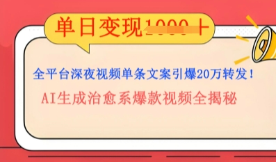 全平台深夜文案新风口:DeepSeek生成百万播放量金句,治愈系内容涨粉速度快4倍-卡奇诺-网赚一站式