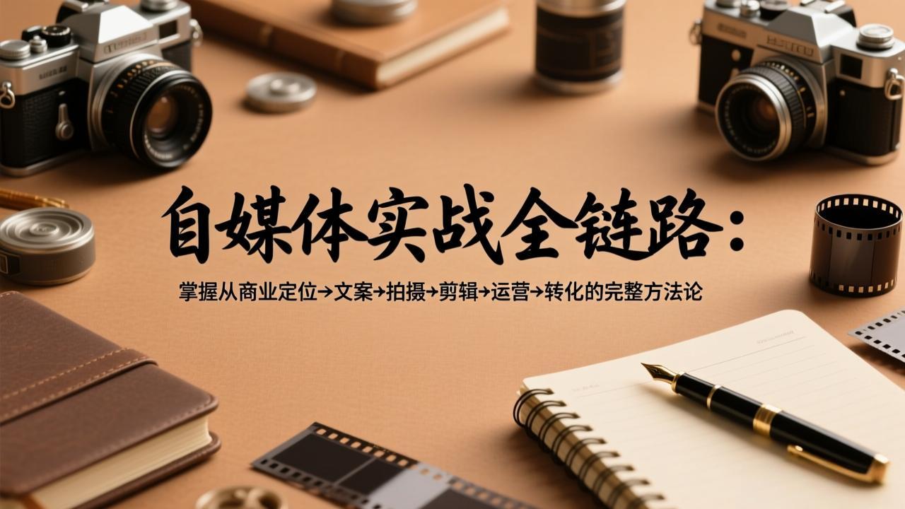 自媒体实战全链路:掌握从商业定位→文案→拍摄→剪辑→运营→转化的完整方法论-卡奇诺-网赚一站式