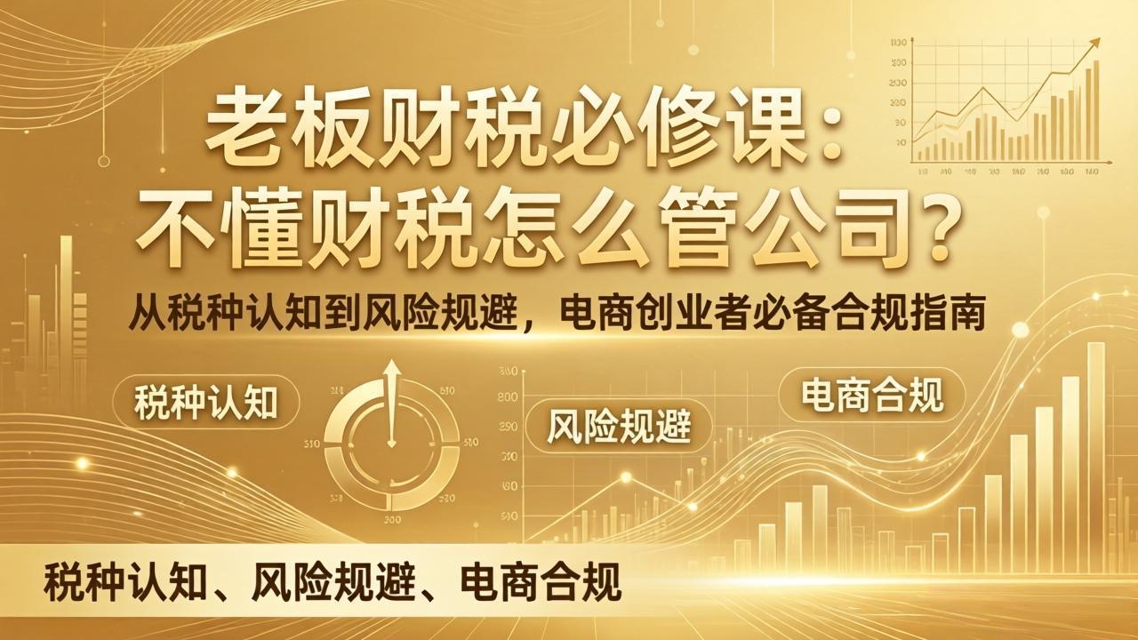 老板财税必修课：不懂财税怎么管公司？从税种认知到风险规避，电商创业者必备合规指南-卡奇诺-网赚一站式