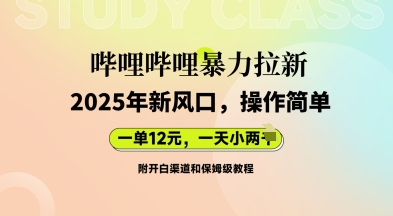 哔哩哔哩暴力拉新:2025年新风口,一单12元,一天数张(附开白渠道和保姆级教程)-卡奇诺-网赚一站式